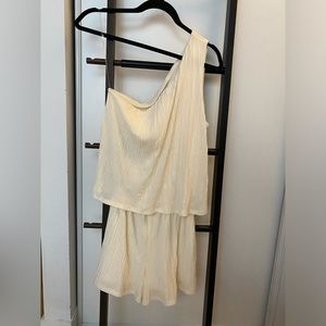 Cream One Shoulder Romper